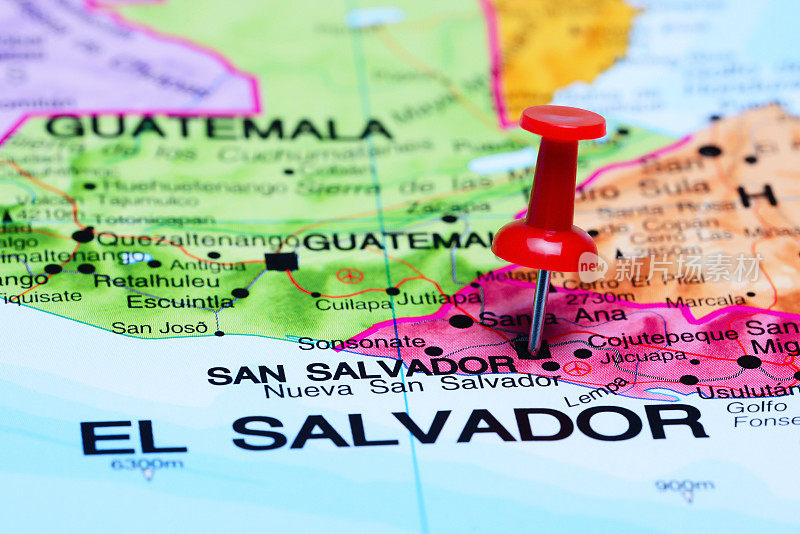 圣萨尔瓦多被钉在美国地图上