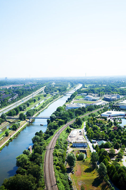 Rhine-Herne-Canal在夏天