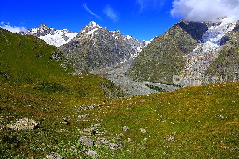 阿尔卑斯山景观，勃朗峰-瑞士，意大利，法国阿尔卑斯山