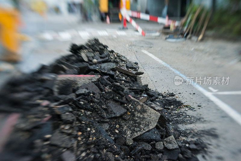 在瑞士的道路建筑工地