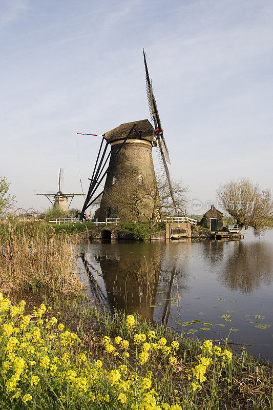 风车在Kinderdijk