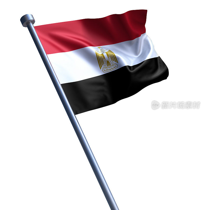埃及国旗孤立在白色