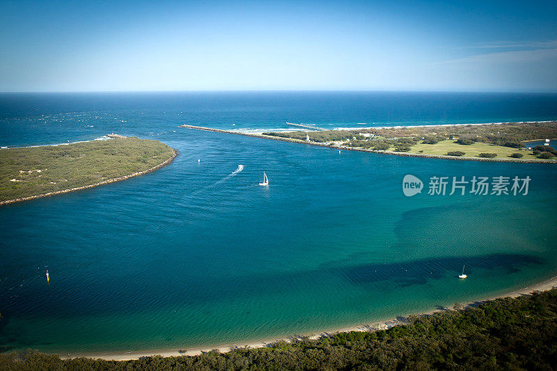 鸟瞰图黄金海岸，澳大利亚，昆士兰