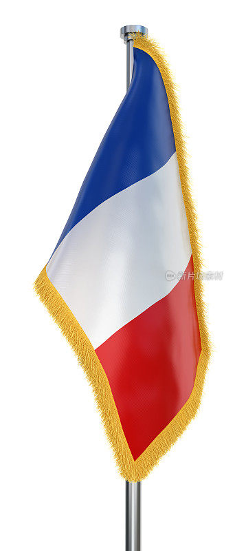 金色流苏的法国国旗