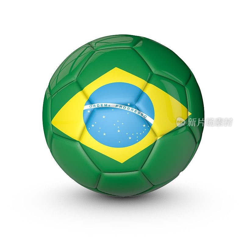 带有巴西国旗纹理的足球