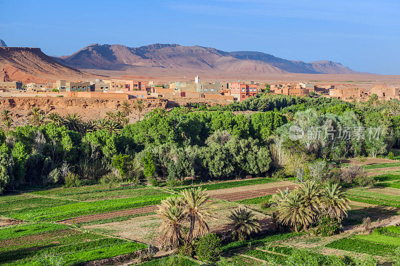 北非摩洛哥Tinerhir和Atlas山的Kasbah