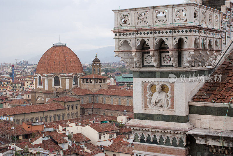 从乔托的钟楼上看佛罗伦萨的圣洛伦索大教堂
