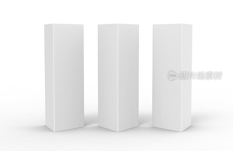 空白空白纸三折叠桌子帐篷卡片模型模板。3d渲染插图
