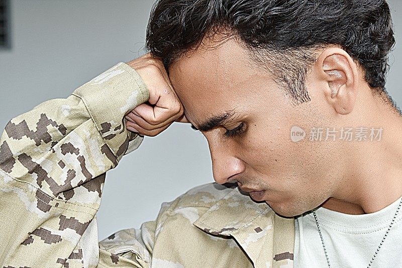 男性士兵与抑郁症