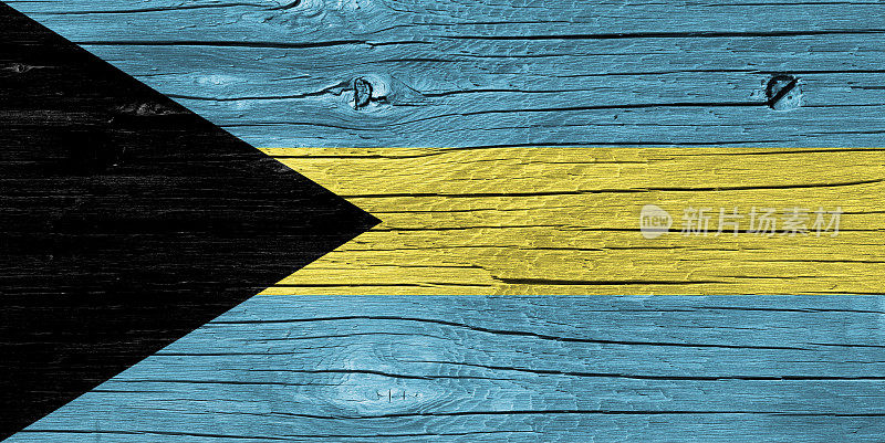 木头上的巴哈马旗帜