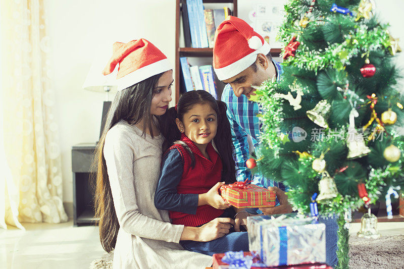 印度家庭庆祝圣诞节