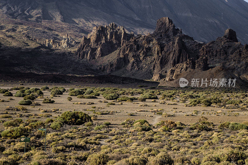 西班牙，加那利群岛，特内里费岛，泰德国家公园，从拉诺德乌卡观看泰德火山和罗克斯德García