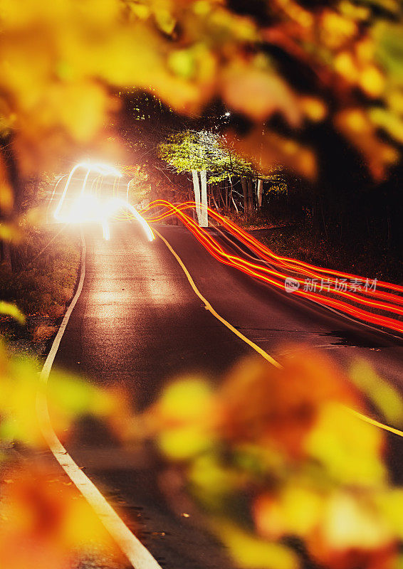 秋天蜿蜒的道路