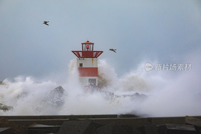 海牙海岸的暴风雨天气