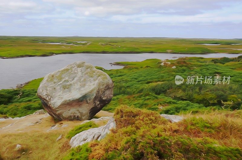 康内马拉景观与大岩石