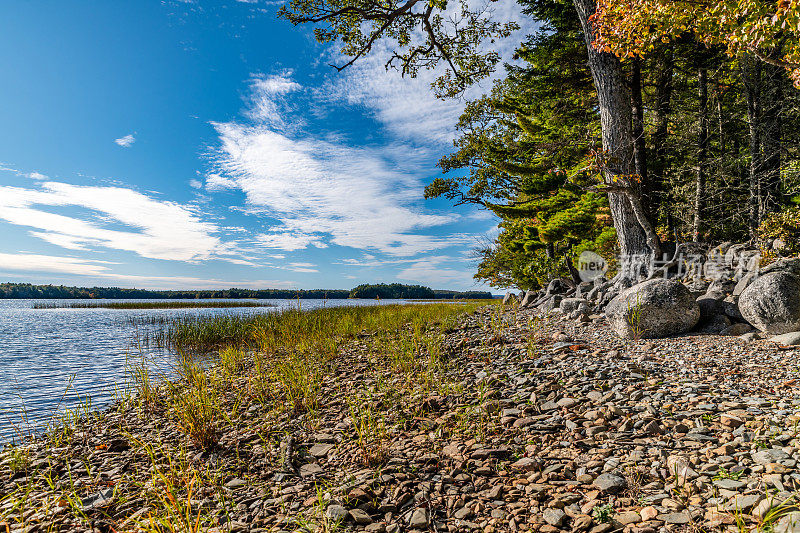 加拿大凯吉姆库吉克国家公园岸边的鹅卵石