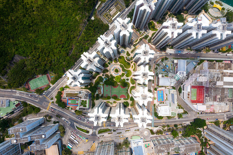 香港鸭脷洲住宅大厦鸟瞰图