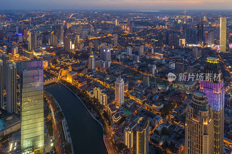 天津中央商务区建筑天际线，中国城市景观