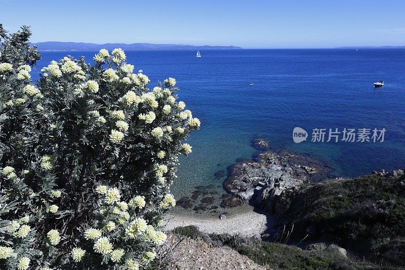 岩石地中海海岸线