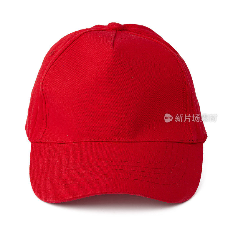红色棒球帽孤立在白色背景