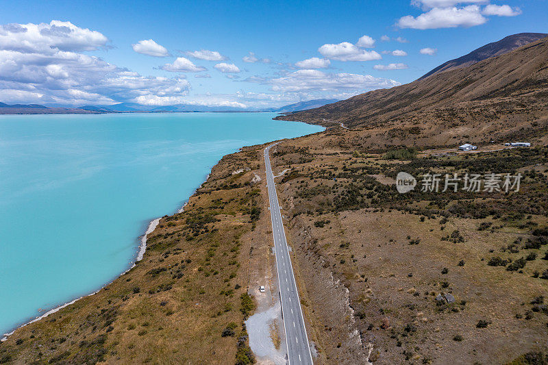 普卡基湖和南阿尔卑斯山，库克山路，本奥豪，新西兰80号州公路