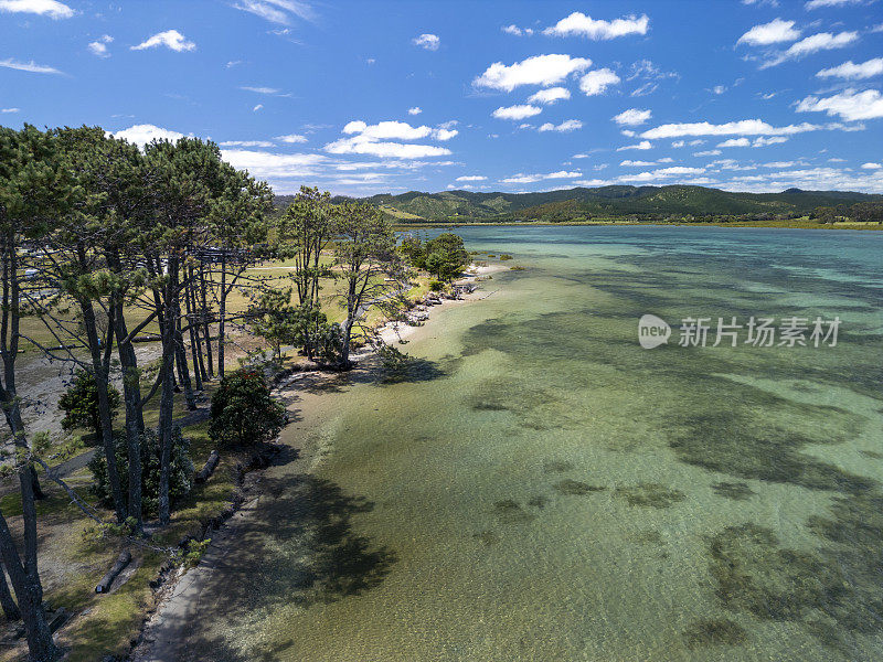 新西兰海岸线鸟瞰图