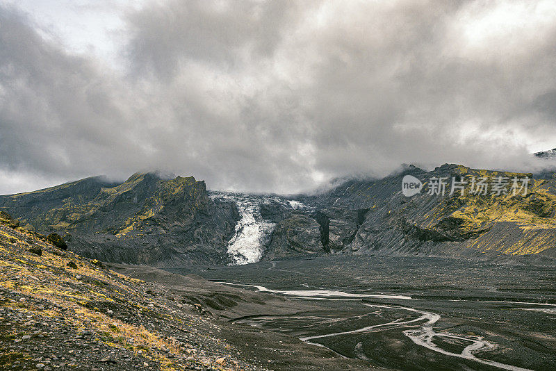 从冰岛Þórsmörk观看Eyjafjöll冰川