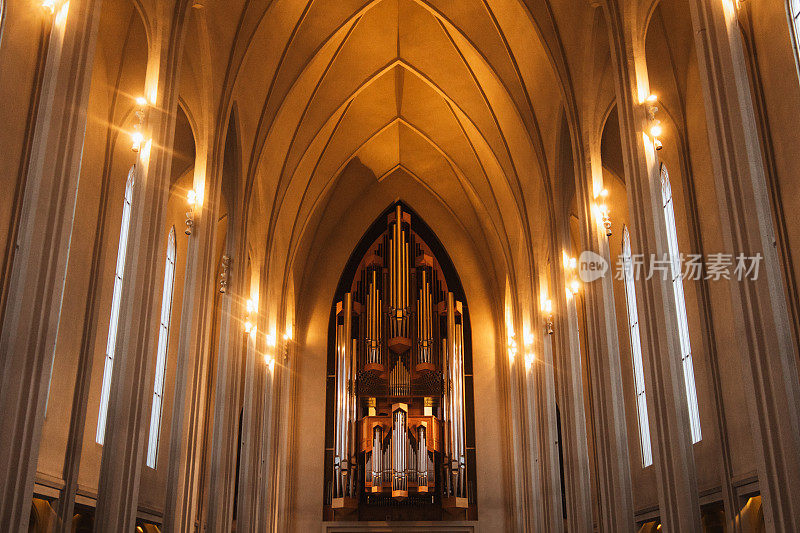 Hallgrímskirkja在冰岛雷克雅未克的外景