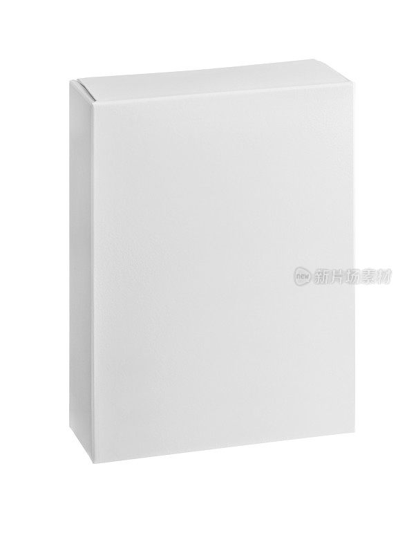 产品设计模型的白色纸盒照片，白色背景隔离