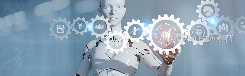 利用自动化来提高生产率。工业管理的效率和高效的过程与机器人过程自动化(RPA)。数字化和商业转型，增长最快的概念