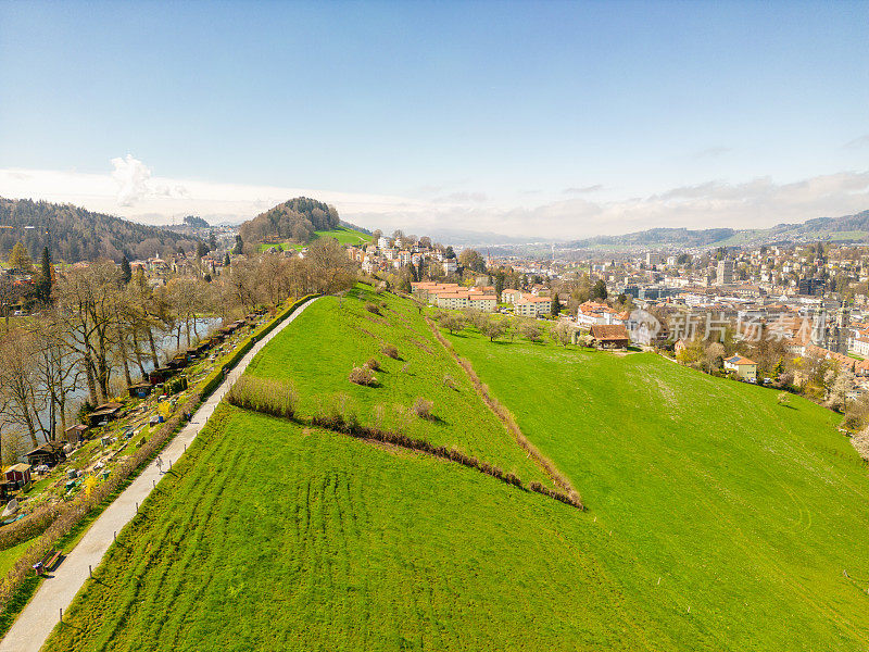瑞士圣加仑的无人机视图