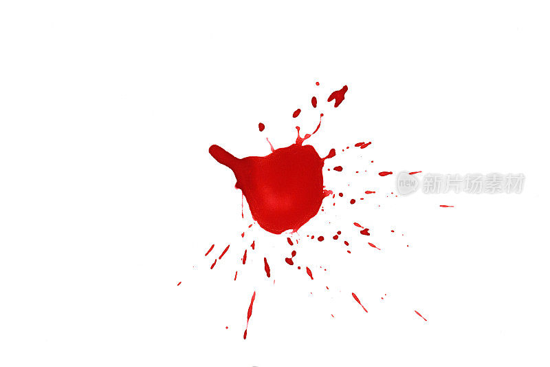 血喷溅。红色斑点watercolorÂ现实的血腥飞溅万圣节的血滴概念。