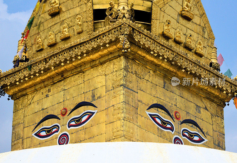 Swayambhunath——佛塔顶上的佛眼，加德满都，尼泊尔