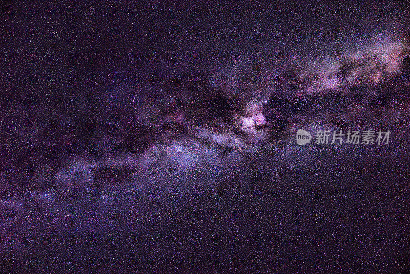 从遥远的黑暗地点拍摄的银河系恒星的广角照片。