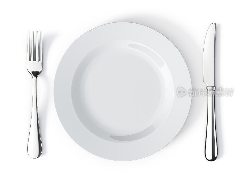 用盘子、刀和叉摆放餐具