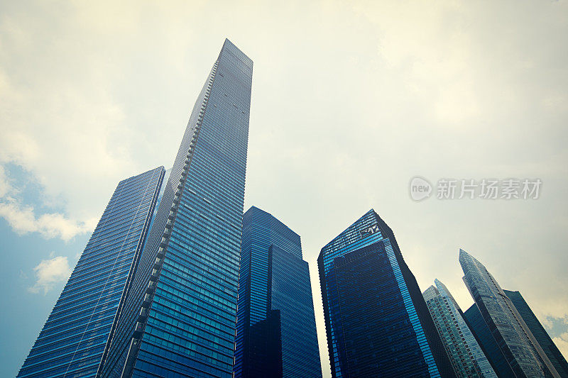 新加坡商业区摩天大楼