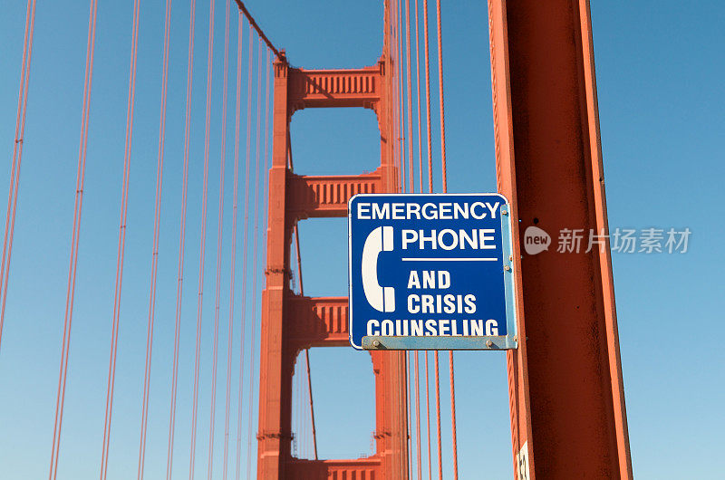 金门大桥上的危机标志