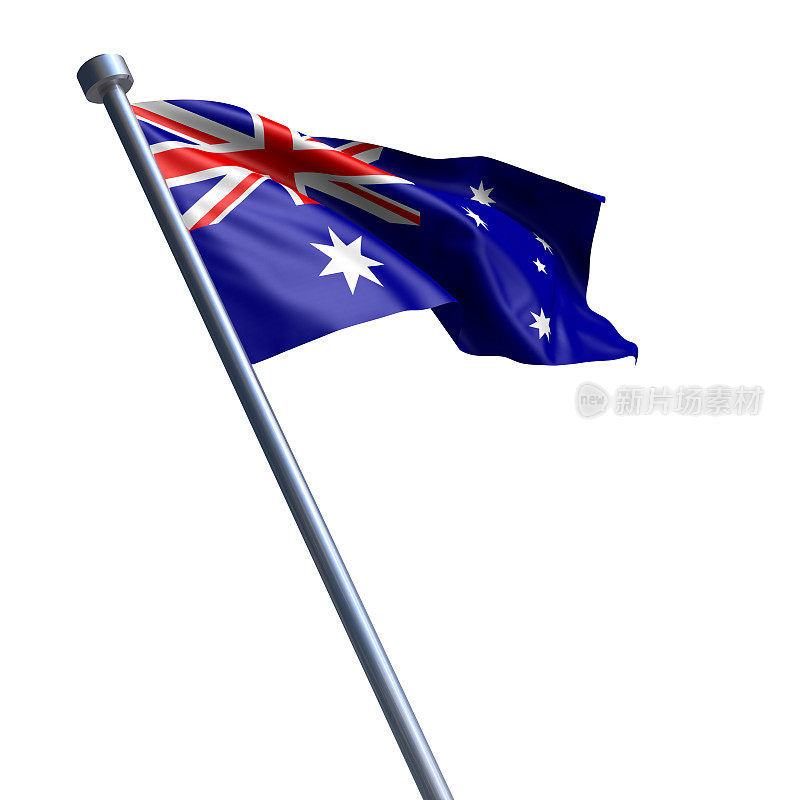 澳大利亚国旗孤立在白色