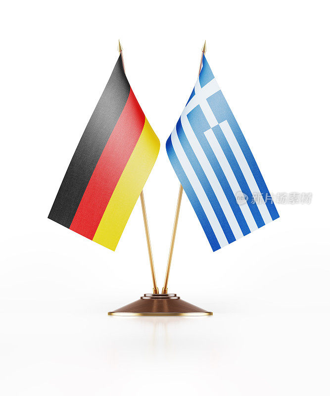 德国和希腊的微型国旗