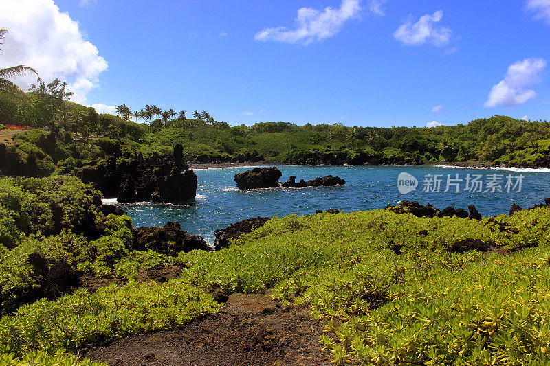 黑沙滩-哈纳，毛伊岛