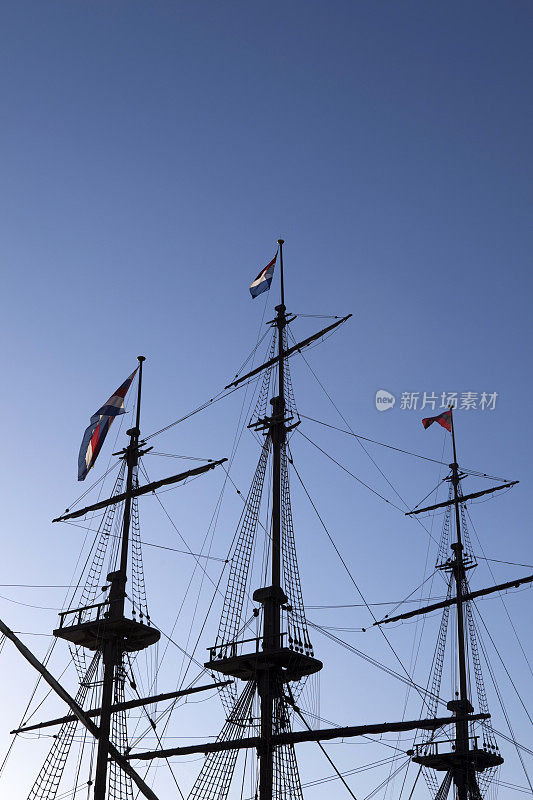 18世纪荷兰东印度群岛旗杆上的旗帜