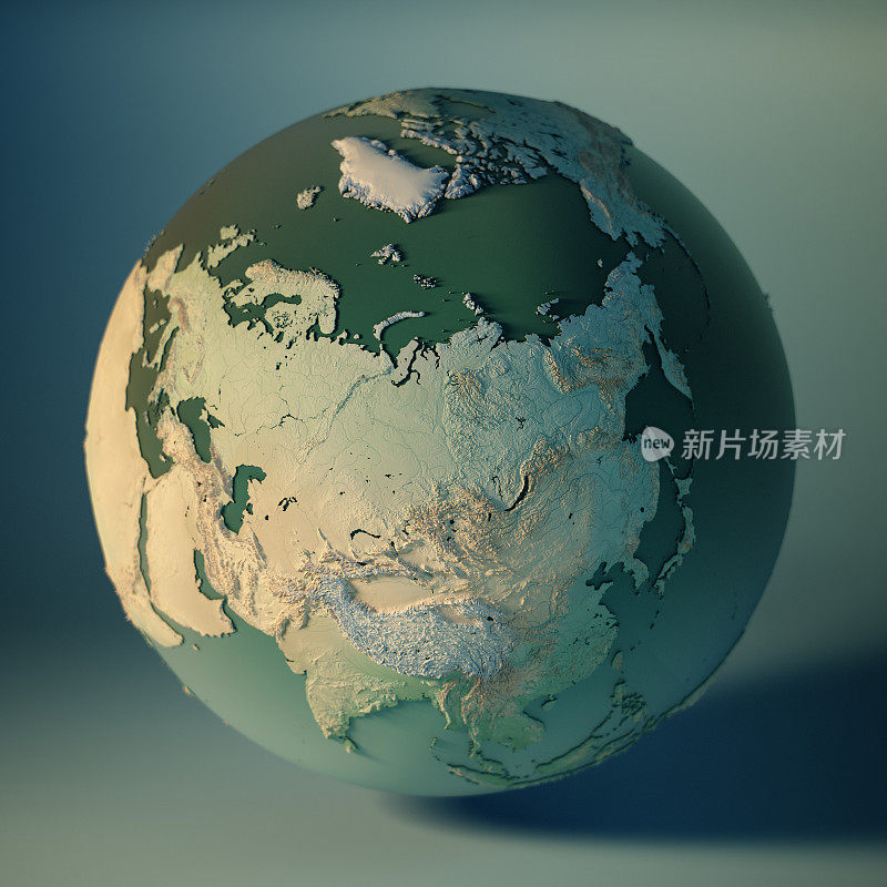 俄罗斯地球3D渲染行星地球自由度