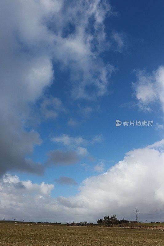 乡村上空蓬松的白云