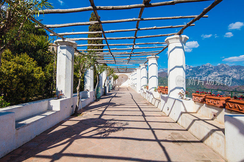 露台在Ravello，阿马尔菲海岸，意大利