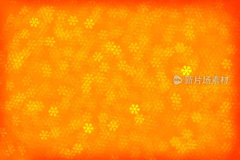 圣诞背景-散焦雪花散焦(橙色)