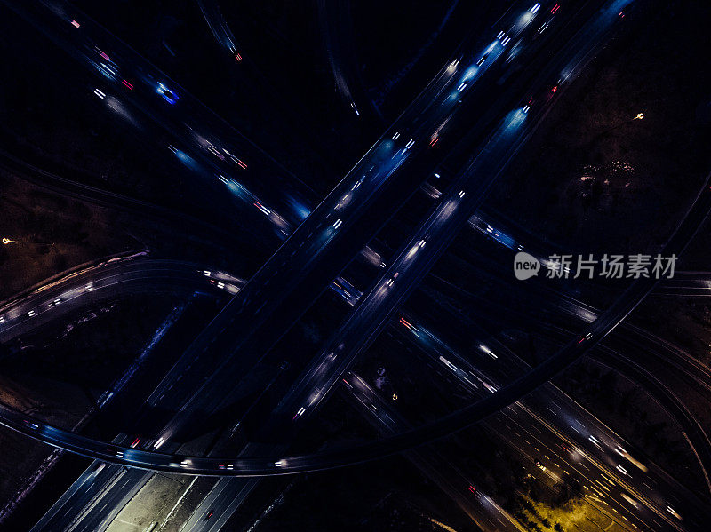 北京交通高峰时刻与道路交叉口鸟瞰图