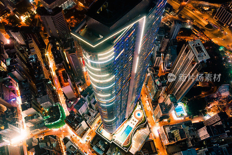 日落时的香港城市全景