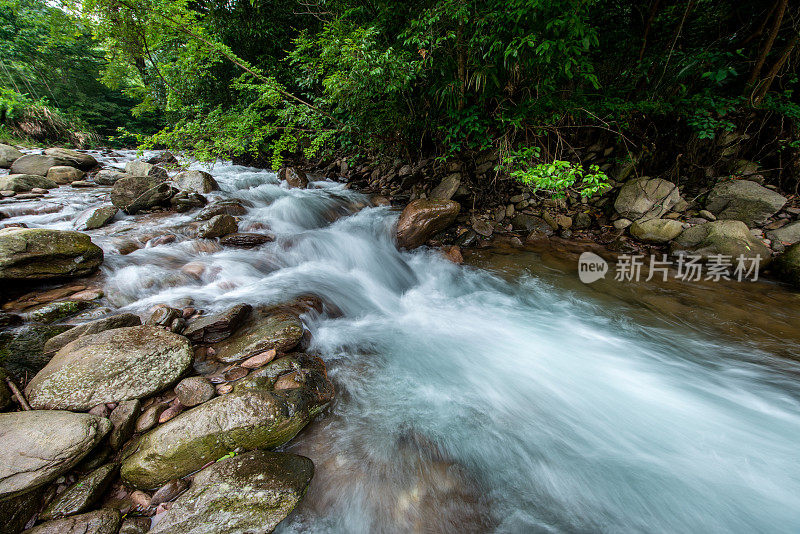 林间溪流，自然风光