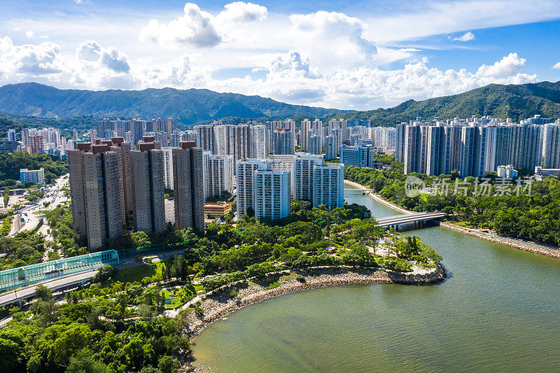 大埔市区住宅区鸟瞰图