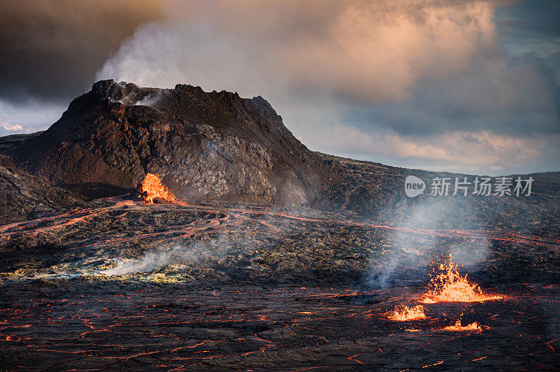 冰岛的fagradalsjall火山